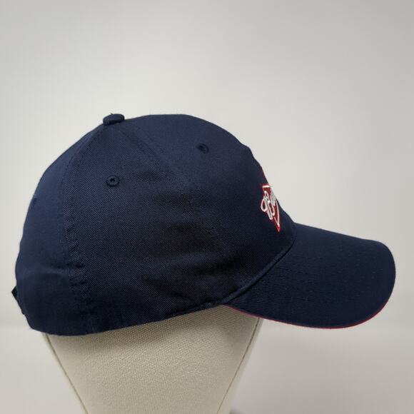 Budweiser Logo Strapback Hat Blue One Size Embroidered Vent Holes - Picture 5 of 8